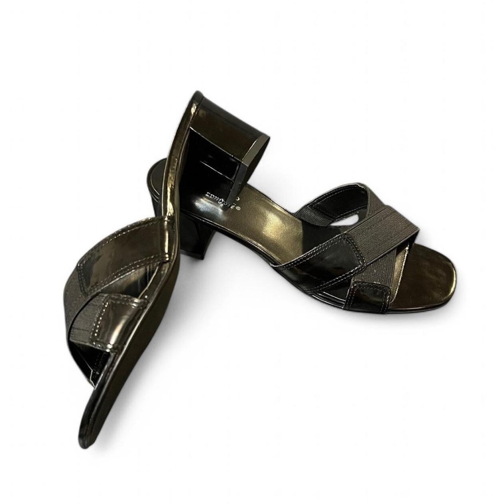 Vintage Women’s y2K Black Slip on Blocked Heel Comfort Sandal Size:9 - Picture 2 of 7